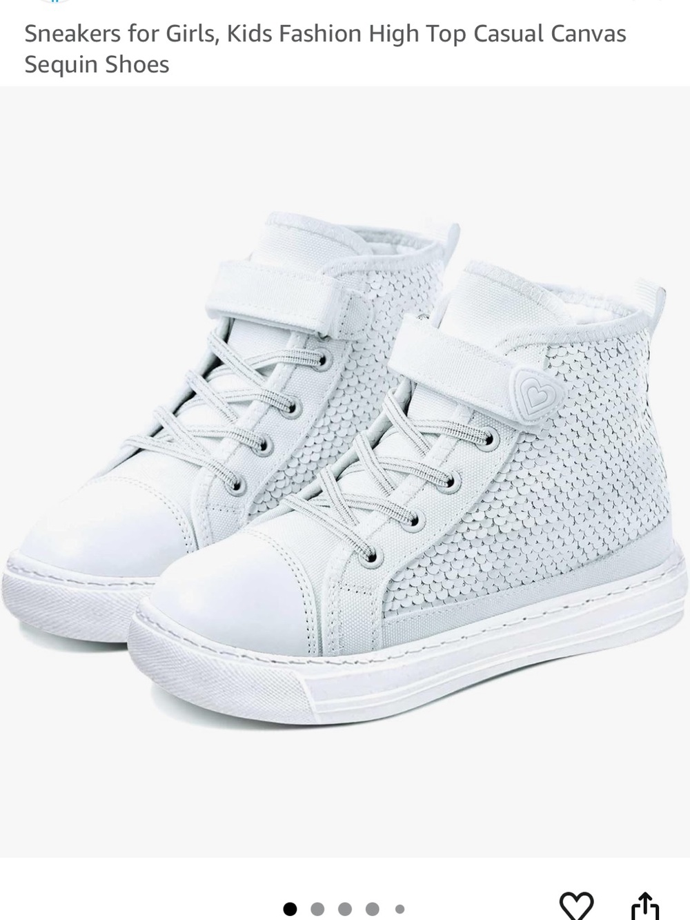 Girl’s Fashion High-Top Sequin Sneakers Size 2